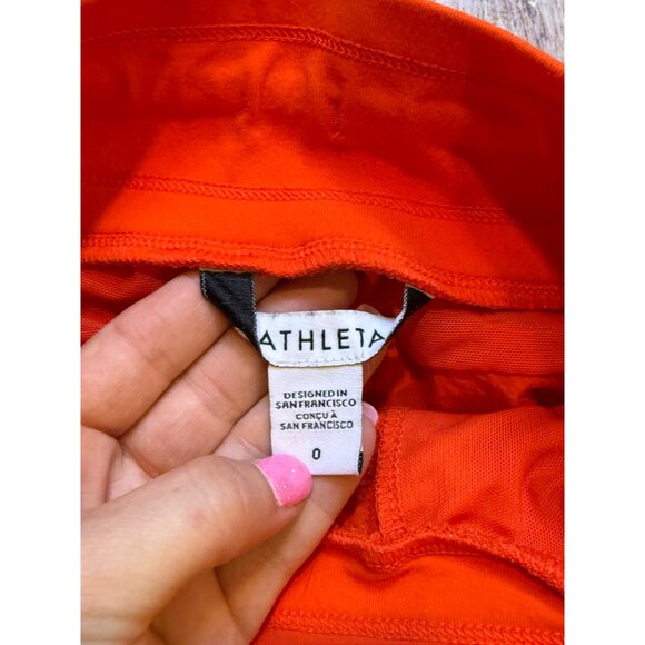 Athleta Trekkie North Orange Jogger Pants Zip Pocket Stretch Nylon Athletic 0 - Picture 4 of 9